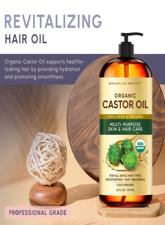 بروكلين بوتاني زيت الخروع العضوي المعصور على البارد من بروكلين بوتاني | للشعر والبشرة والوجه | 16 أونصة سائلة | نقي وطبيعي 100% | زيت ناقل للزيوت العطرية والعلاج بالروائح والتدليك | خالٍ من الهكسان - Image 3